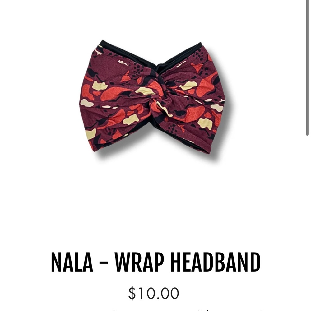 Nala Wrap Headband - Red and Black